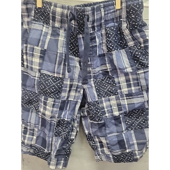 BOYS SHORTS Size 12 Gymboree Plaid Blue White Elastic Waist - Picture 2 of 6